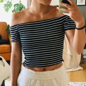 Forever 21 Shoulderless Tube Top with Sleeves
